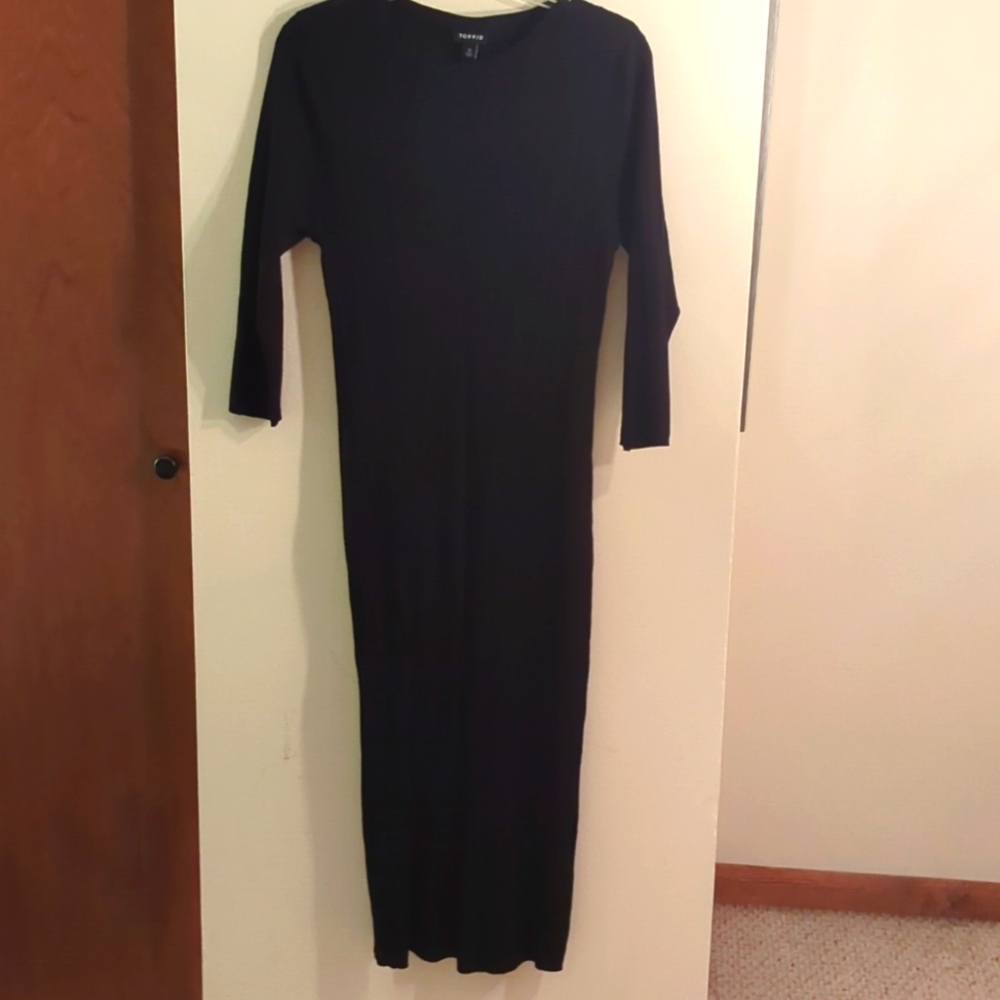 Full length 3/4 sleeves bodycon dress